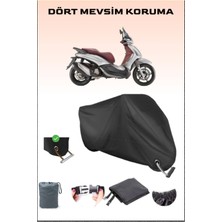 Piaggio Beverly Sport Touring 350 I.E. Için Kilit Uyumlu Siyah Motosiklet Branda, Güvenli