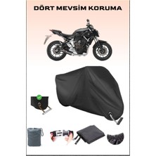 Breen Yamaha Mt-07 Için Kilit Uyumlu Siyah Motosiklet Branda, Güvenli, Su Geçirmez