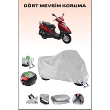 Breen Haojue Hj 125T-10 Için Arka Çanta Ve Kilit Uyumlu Gri Motosiklet Branda, Güvenli