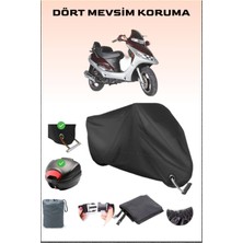 Mondial 150 Re Için Arka Çanta Ve Kilit Uyumlu Siyah Motosiklet Branda, Güvenli