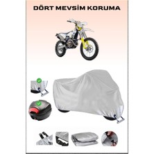 Breen Husqvarna Fe 501 Için Arka Çanta Ve Kilit Uyumlu Gri Motosiklet Branda, Güvenli