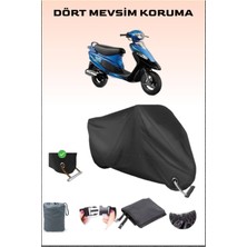 Breen Tvs Scooty Pep Plus Için Kilit Uyumlu Siyah Motosiklet Branda, Güvenli, Su Geçirmez