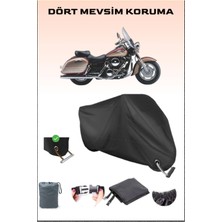 Breen Kawasaki Vn 1500 Classic Tourer Için Kilit Uyumlu Siyah Motosiklet Branda, Güvenli, Su Geçirmez