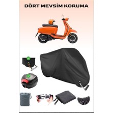Breen Lambretta V200 Special Için Arka Çanta Ve Kilit Uyumlu Siyah Motosiklet Branda, Güvenli