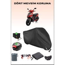 Mondial 150 Mash Için Arka Çanta Ve Kilit Uyumlu Siyah Motosiklet Branda, Güvenli