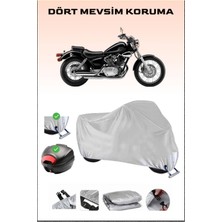 Yamaha Virago Xv 250 Için Arka Çanta Ve Kilit Uyumlu Gri Motosiklet Branda, Güvenli