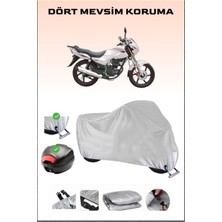 Breen Kral Motor Kr-150-G Için Arka Çanta Ve Kilit Uyumlu Gri Motosiklet Branda, Güvenli