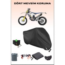 Breen Husqvarna Fe 450 Için Kilit Uyumlu Siyah Motosiklet Branda, Güvenli, Su Geçirmez