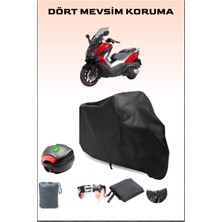 Breen Sym Cruisym 250I Arka Çanta Uyumlu Siyah Motosiklet Branda Su Geçirmez Dayanıklı Kumaş