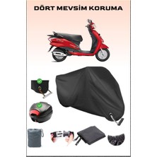 Hero Duet Lx 110 Için Arka Çanta Ve Kilit Uyumlu Siyah Motosiklet Branda, Güvenli
