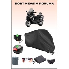 Breen Piaggio x Evo 400 Için Arka Çanta ve Kilit Uyumlu Siyah Motosiklet Branda, Güvenli