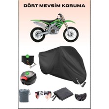 Breen Kawasaki Kx 450F Için Arka Çanta Ve Kilit Uyumlu Siyah Motosiklet Branda, Güvenli
