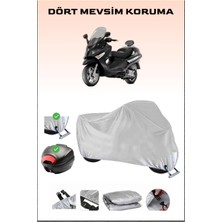 Piaggio X Evo 400 Için Arka Çanta Ve Kilit Uyumlu Gri Motosiklet Branda, Güvenli