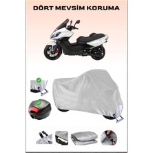 Breen Kymco Xciting 500I R Için Arka Çanta Ve Kilit Uyumlu Gri Motosiklet Branda, Güvenli