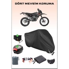 Asya Rx 250 Cross Için Arka Çanta Ve Kilit Uyumlu Siyah Motosiklet Branda, Güvenli