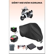 Breen Sym Joymax 250I Abs Için Arka Çanta ve Kilit Uyumlu Siyah Motosiklet Branda, Güvenli