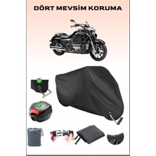 Breen Honda Valkyrie F6C Için Arka Çanta ve Kilit Uyumlu Siyah Motosiklet Branda, Güvenli