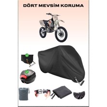 Mondial X-Treme Moto Cross Için Arka Çanta Ve Kilit Uyumlu Siyah Motosiklet Branda, Güvenli