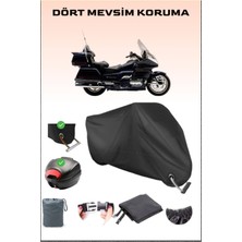 Honda Goldwing Gl 1500 Se Için Arka Çanta Ve Kilit Uyumlu Siyah Motosiklet Branda, Güvenli