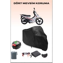 Kuba Reiz 50 Arka Çanta Uyumlu Siyah Motosiklet Branda Su Geçirmez Dayanıklı Kumaş