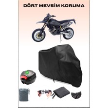 Husqvarna Sm 610 Arka Çanta Uyumlu Siyah Motosiklet Branda Su Geçirmez Dayanıklı Kumaş