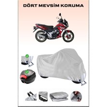 Kral Motor Kr-100-16 Için Arka Çanta Ve Kilit Uyumlu Gri Motosiklet Branda, Güvenli