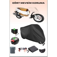 Yuki Yk 150 T-3 Için Arka Çanta Ve Kilit Uyumlu Siyah Motosiklet Branda, Güvenli