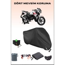 Breen Tvs Apache Rtr 160 Için Kilit Uyumlu Siyah Motosiklet Branda, Güvenli, Su Geçirmez