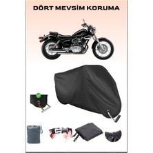 Breen Yamaha Virago Xv 250 Için Kilit Uyumlu Siyah Motosiklet Branda, Güvenli, Su Geçirmez