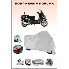 Piaggio X Evo 250 Için Arka Çanta Ve Kilit Uyumlu Gri Motosiklet Branda, Güvenli