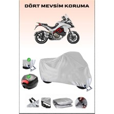 Ducati Multistrada 1200S Için Arka Çanta Ve Kilit Uyumlu Gri Motosiklet Branda, Güvenli