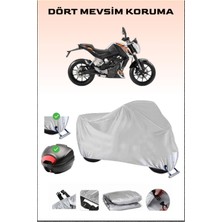 Ktm 200 Duke Abs Için Arka Çanta Ve Kilit Uyumlu Gri Motosiklet Branda, Güvenli