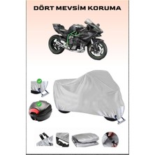 Kawasaki Ninja H2 Için Arka Çanta Ve Kilit Uyumlu Gri Motosiklet Branda, Güvenli