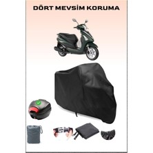 Yamaha D'Elight Arka Çanta Uyumlu Siyah Motosiklet Branda Su Geçirmez Dayanıklı Kumaş