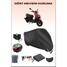 Mondial 150 Argent Için Arka Çanta Ve Kilit Uyumlu Siyah Motosiklet Branda, Güvenli