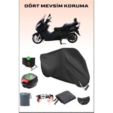 Mondial 250 Buffalo Için Arka Çanta Ve Kilit Uyumlu Siyah Motosiklet Branda, Güvenli