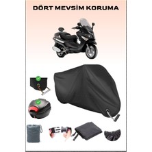 Piaggio X9 500 Için Arka Çanta Ve Kilit Uyumlu Siyah Motosiklet Branda, Güvenli