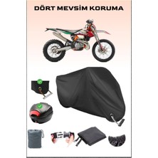 Breen Ktm 250 Exc Six Days Için Arka Çanta ve Kilit Uyumlu Siyah Motosiklet Branda, Güvenli