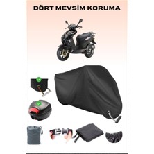 Breen Keeway Arn 150 Için Arka Çanta ve Kilit Uyumlu Siyah Motosiklet Branda, Güvenli