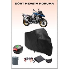 Breen Bmw R 1250 Gs Adventure Arka Çanta Uyumlu Siyah Motosiklet Branda Su Geçirmez Dayanıklı Kumaş