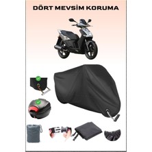 Kymco Agility City 200 I Için Arka Çanta Ve Kilit Uyumlu Siyah Motosiklet Branda, Güvenli
