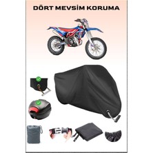 Breen Beta Rr 2t Enduro 250 Için Arka Çanta ve Kilit Uyumlu Siyah Motosiklet Branda, Güvenli