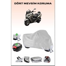 Breen Sym Maxsym 600I Abs Için Arka Çanta ve Kilit Uyumlu Gri Motosiklet Branda, Güvenli