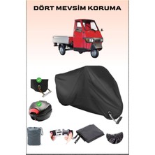 Breen Piaggio Ape 50 Için Arka Çanta ve Kilit Uyumlu Siyah Motosiklet Branda, Güvenli