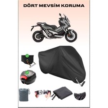 Honda X-Adv Için Arka Çanta Ve Kilit Uyumlu Siyah Motosiklet Branda, Güvenli