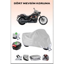 Kawasaki Vn 900 Custom Special Için Arka Çanta Ve Kilit Uyumlu Gri Motosiklet Branda, Güvenli