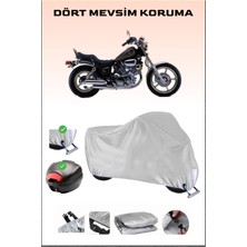 Breen Yamaha Virago Xv 750 Için Arka Çanta Ve Kilit Uyumlu Gri Motosiklet Branda, Güvenli