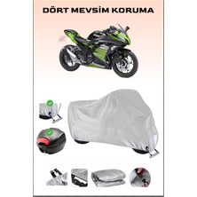 Kawasaki Ninja 300 Için Arka Çanta Ve Kilit Uyumlu Gri Motosiklet Branda, Güvenli