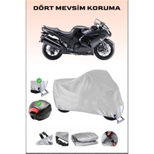 Kawasaki Zzr 1400 Abs Için Arka Çanta Ve Kilit Uyumlu Gri Motosiklet Branda, Güvenli