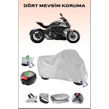 Ducati Diavel 1260 S Için Arka Çanta Ve Kilit Uyumlu Gri Motosiklet Branda, Güvenli